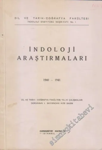 İndoloji Araştırmaları (1940 - 1941) -        1941