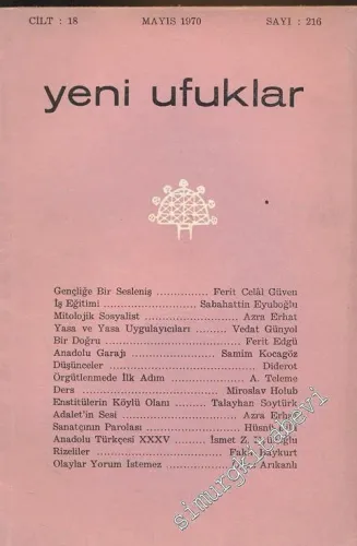 Yeni Ufuklar Aylık Sanat Fikir Dergisi - Sayı: 216, Mayıs 1970       1970