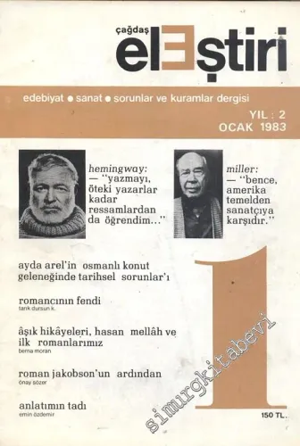 Çağdaş Eleştiri: Aylık Edebiyat Dergisi  - Sayı: 1    Yıl: 2  Ocak