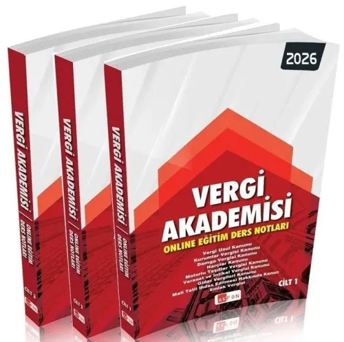 Akfon Yayınları 2026 Vergi Akademisi Online Eğitim Ders Notları 3 Cilt