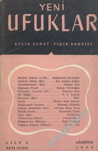 Yeni Ufuklar Aylık Sanat Fikir Dergisi - Sayı: 51, Ağustos 1956