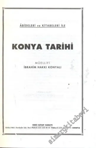 Abideleri ve Kitabeleri ile Konya Tarihi -        1997