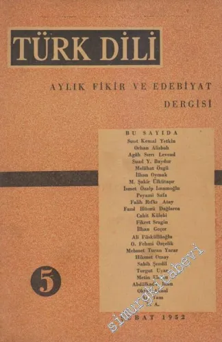 Türk Dili Aylık Dergi - Sayı: 5  I    Şubat