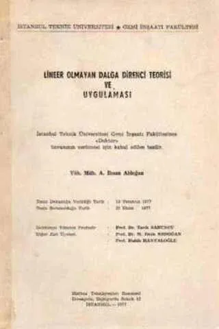 Lineer Olmayan Dalga Direnci Teorisi ve Uygulaması