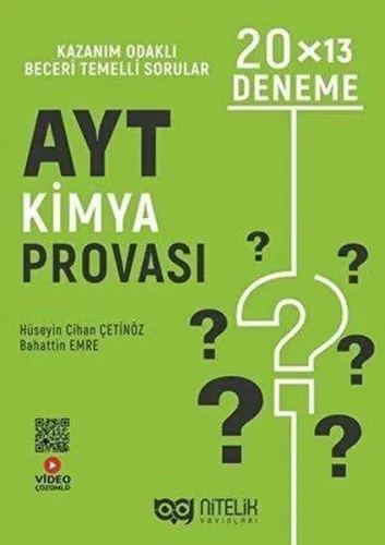 Nitelik Yayınları AYT Kimya Provası 20x13 Deneme