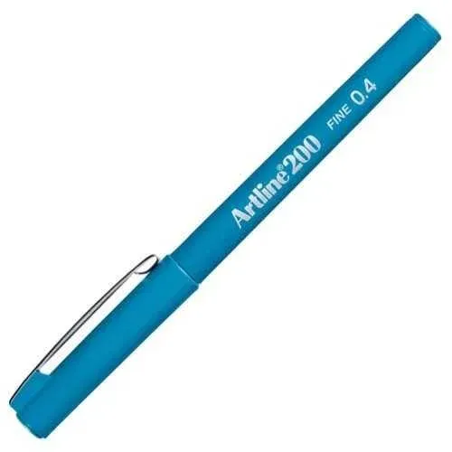 Artline 200N Fine Keçe Uçlu Yazı Kalemi Uç:0,4mm Gök Mavisi