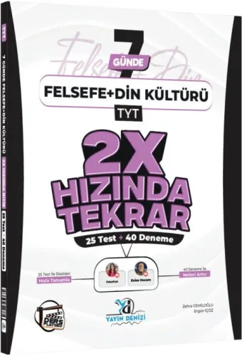 Yayın Denizi TYT Felsefe ve Din Kültürü Ders Platosu 7 Günde 2X Hızında Tekrar Deneme