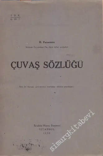 Çuvaş Sözlüğü -        1950