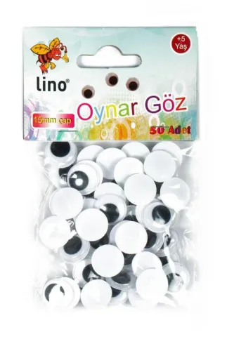 LİNO OYNAR GÖZ 15 MM. 50'Lİ
