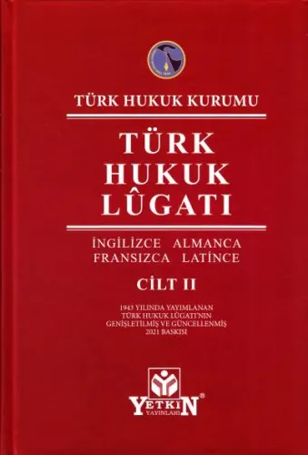 Türk Hukuk Lügatı (İki Cilt Takım)
