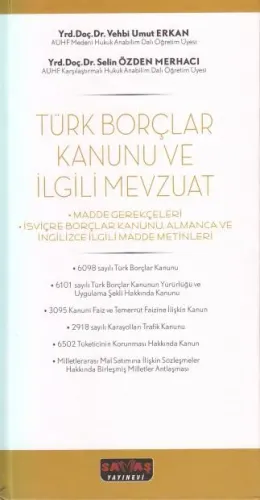 Türk Borçlar Kanunu ve İlgili Mevzuat
