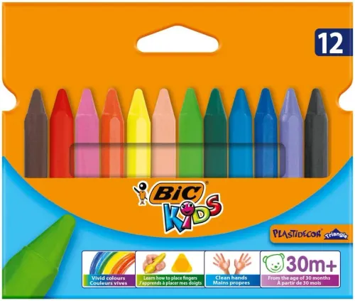 Bic PASTEL BOYA PLASTIDECOR ÜÇGEN 12 Lİ