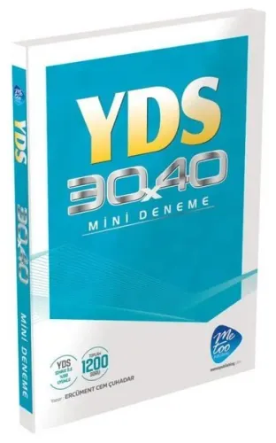 Too Publishing Yayınları YDS 30 x 40 Mini Deneme Me Too Publishing