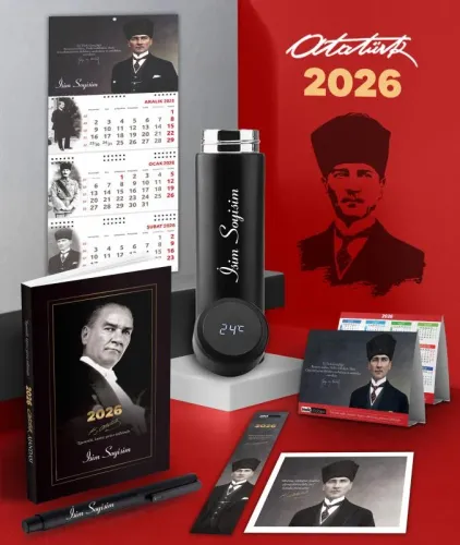 Kişiye Özel 2026 Atatürk Gazi Paşa Ajanda - Gazi Duvar Takvimi - Masa 