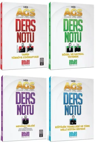 Retro Yayıncılık MEB AGS Ders Notu 4'lü Set