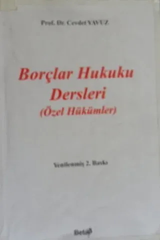 Borçlar Hukuku Dersleri (Özel Hükümler)