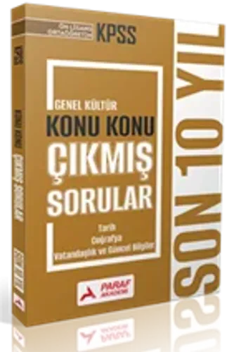 PARAF AKAD.KPSS ÖNLİSANS TARİH-COĞ.VAT. SON 10 YIL