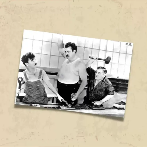 POSTER 0228- CHARLIE CHAPLIN, FİLM KARESİ - MODERN TIMES - KUŞE KAĞIT (33X48)