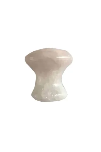 Mantar Kesim Gua Sha Pembe Kuvars Taşı - Vücut ve Yüz Cilt Masaj Taşı