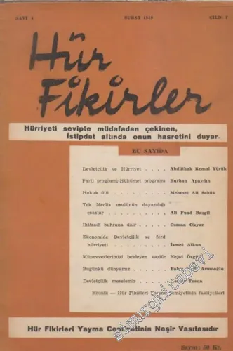 Hür Fikirler Dergisi - Sayı: 4 I Şubat