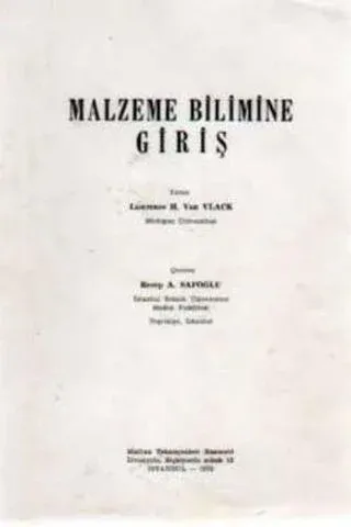 Malzeme Bilimine Giriş