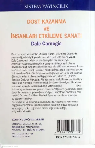Dost Kazanma ve İnsanları Etkileme Sanatı Dale Carnegie Sistem Yayıncı