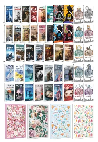 47 Dünya Klasiği ve Çiçekli Çizgili Defter Seti -2 - Halkkitabevi