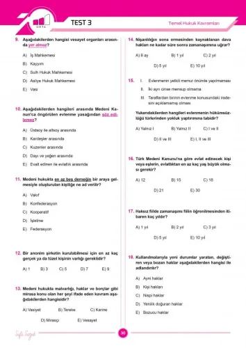 Vatandaşlık Tamamı Çözümlü- Konu Özetli Soru Bankası