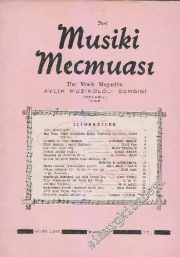 İleri Musiki Mecmuası Aylık Müzikoloji Dergisi  - Sayı: 240    20  Kasım