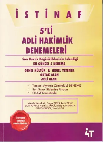 5'li Adli Hakimlik Denemeleri