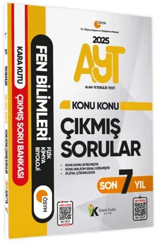 Karakutu Yayınları 2025 AYT Fen Bilimleri Son 7 Yıl Çıkmış Sorular