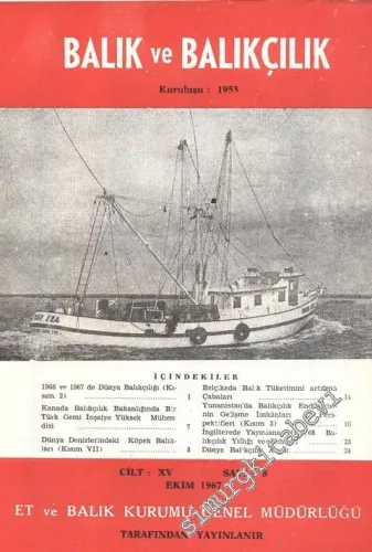 Balık ve Balıkçılık Dergisi - Sayı: 8, Ekim 1967, Cilt: 15