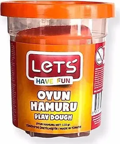 LETS Tek Renk Oyun Hamuru Turuncu 115 gr. (Şeffaf Bardak)