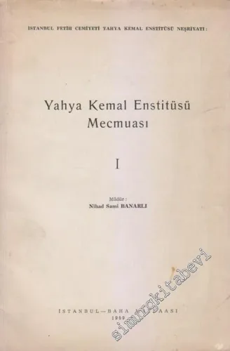 Yahya Kemal Enstitüsü Mecmuası 1 -        1959