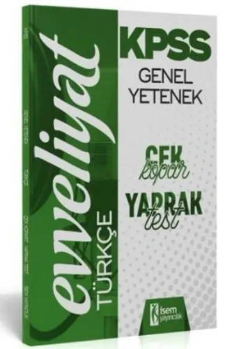 İsem KPSS Türkçe Evveliyat Yaprak Test Çek Kopart 2020-YENİ