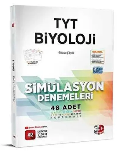 3D Yayınları 2023 TYT Biyoloji Simülasyon Denemeleri Detaylı Video Çözümlü