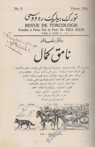 Türk Bilig Revüsü = Revue de Turcologie - Fondee a Paris - Nâmık Kemal