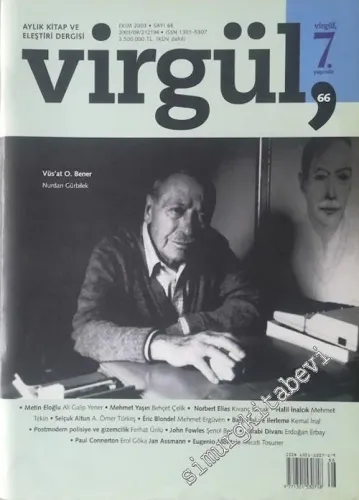 Virgül Aylık Kitap ve Eleştiri Dergisi : Virgül 7. Yaşında -  Sayı: 66      Ekim  2003