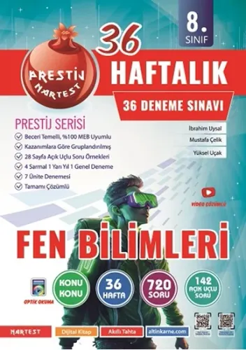 Nartest Yayınları 8. Sınıf Haftalık Fen Bilimleri Denemeleri