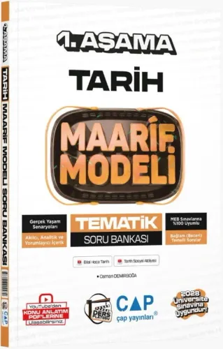 Çap Yayınları Üniversiteye Hazırlık Tarih Ders Platosu Maarif Modeli Tematik Soru Bankası 1. Aşama