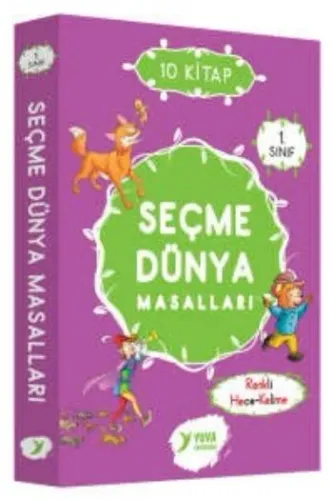 1.Sınıf SEÇME DÜNYA MASALLARI-10 Kitap-Düz Yazılı