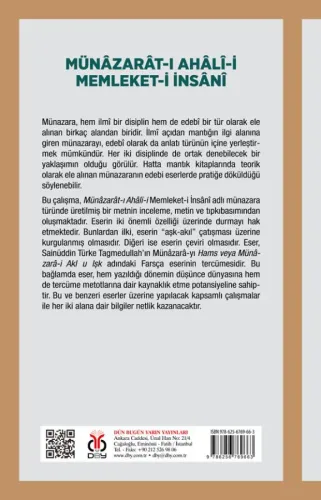 Münâzarât-ı Ahâlî-yi Memleket-i İnsânî Sainüddin Türke Münâzarât-ı Ahâlî-yi Memleket-i İnsânî Sainüddin Türke