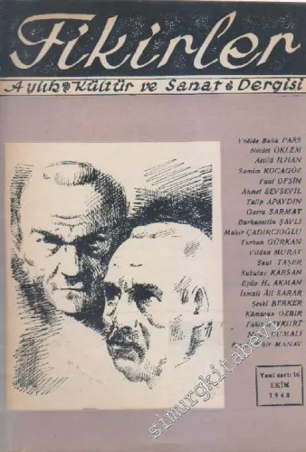 Fikirler Aylık Kültür ve Sanat Dergisi - Yeni Seri 16      Ekim