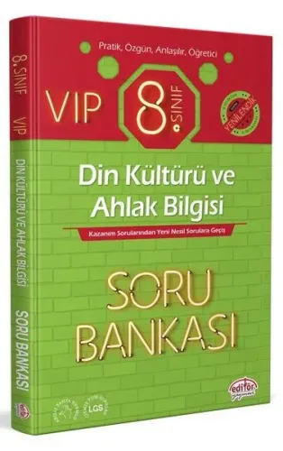 Editör 8. Sınıf VIP Din Kültürü ve Ahlak Bilgisi Soru Bankası