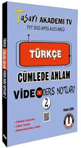 TASARI TYT DGS KPSS ALESS MSÜ TÜRKÇE CÜMLEDE ANLAM VİDEO DERS NOTLARI