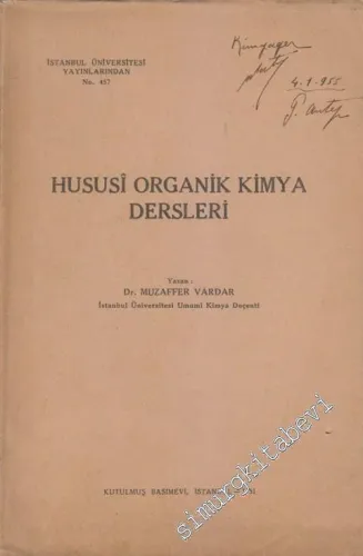 Hususi Organik Kimya Dersleri - 1951