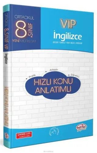 Editör 8. Sınıf VIP İngilizce Hızlı Konu Anlatımlı (Yeni)