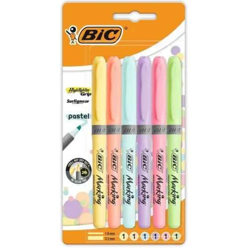 BİC MARKING HIGHLIGHTER GRİP PASTEL 6 LI