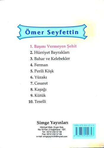 Başını Vermeyen Şehit Ömer Seyfettin Simge