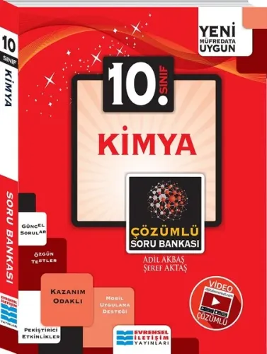 10. Sınıf Kimya Video Çözümlü Soru Bankası Şeref Aktaş Adil Akbaş Evrensel İlketişim Yayınları 9786055247508